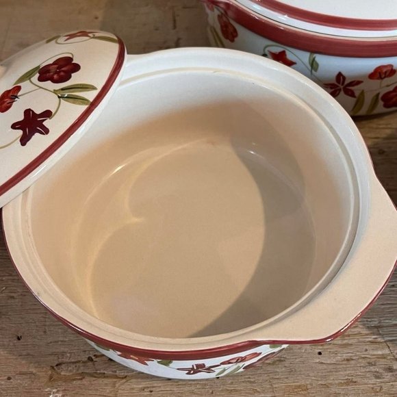 3-Piece Mulberry Home Collection "Rust Floral" Casserole Dish Set - Picture 6 of 7